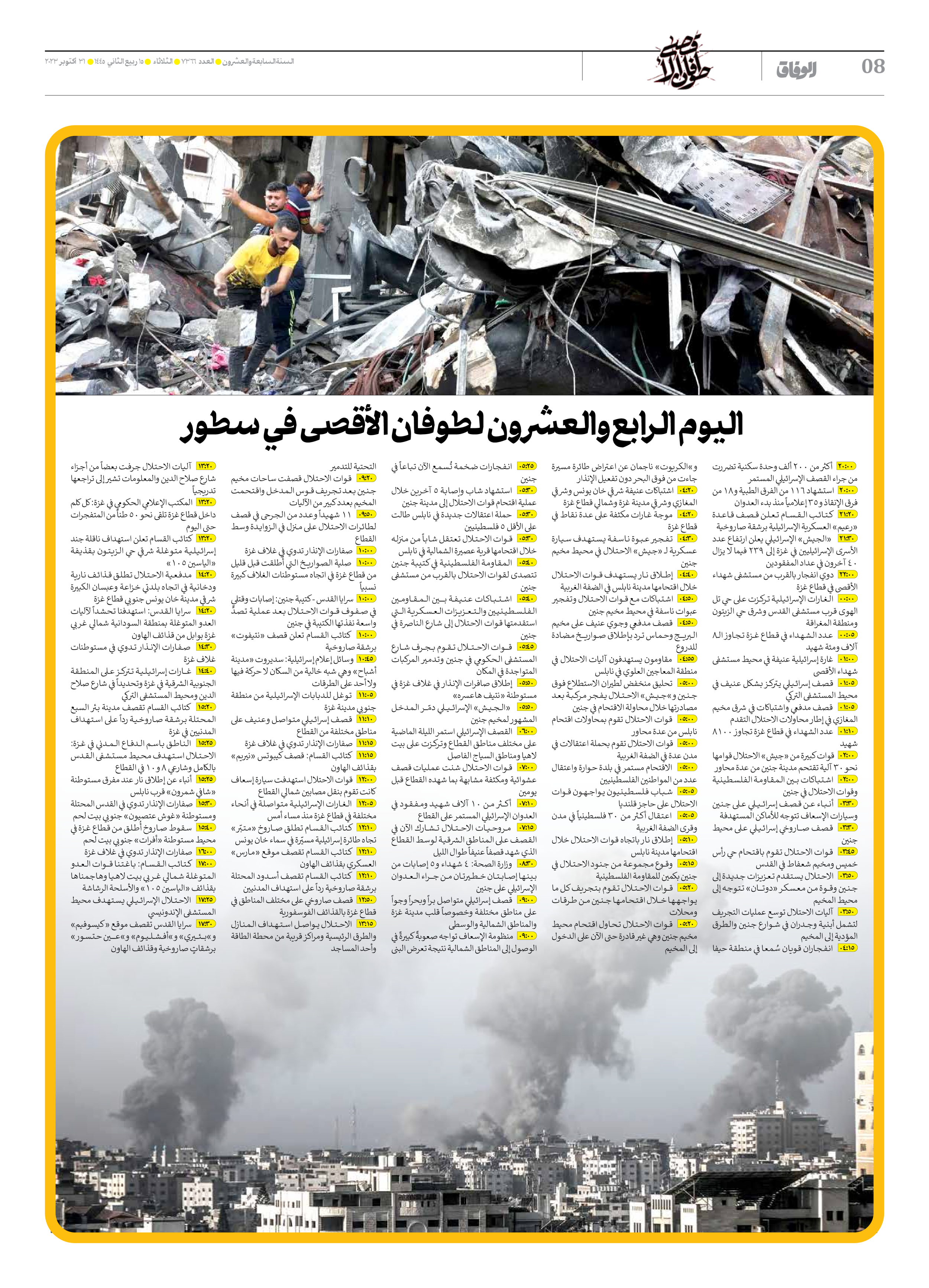 صحیفة ایران الدولیة الوفاق - العدد سبعة آلاف وثلاثمائة وستة وستون - ٣١ أكتوبر ٢٠٢٣ - الصفحة ۸