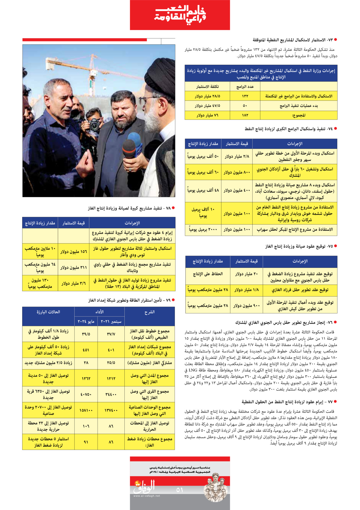 صحیفة ایران الدولیة الوفاق - ملحق ویژه نامه چهلم شهید رییسی - ٢٩ يونيو ٢٠٢٤ - الصفحة ٥۱
